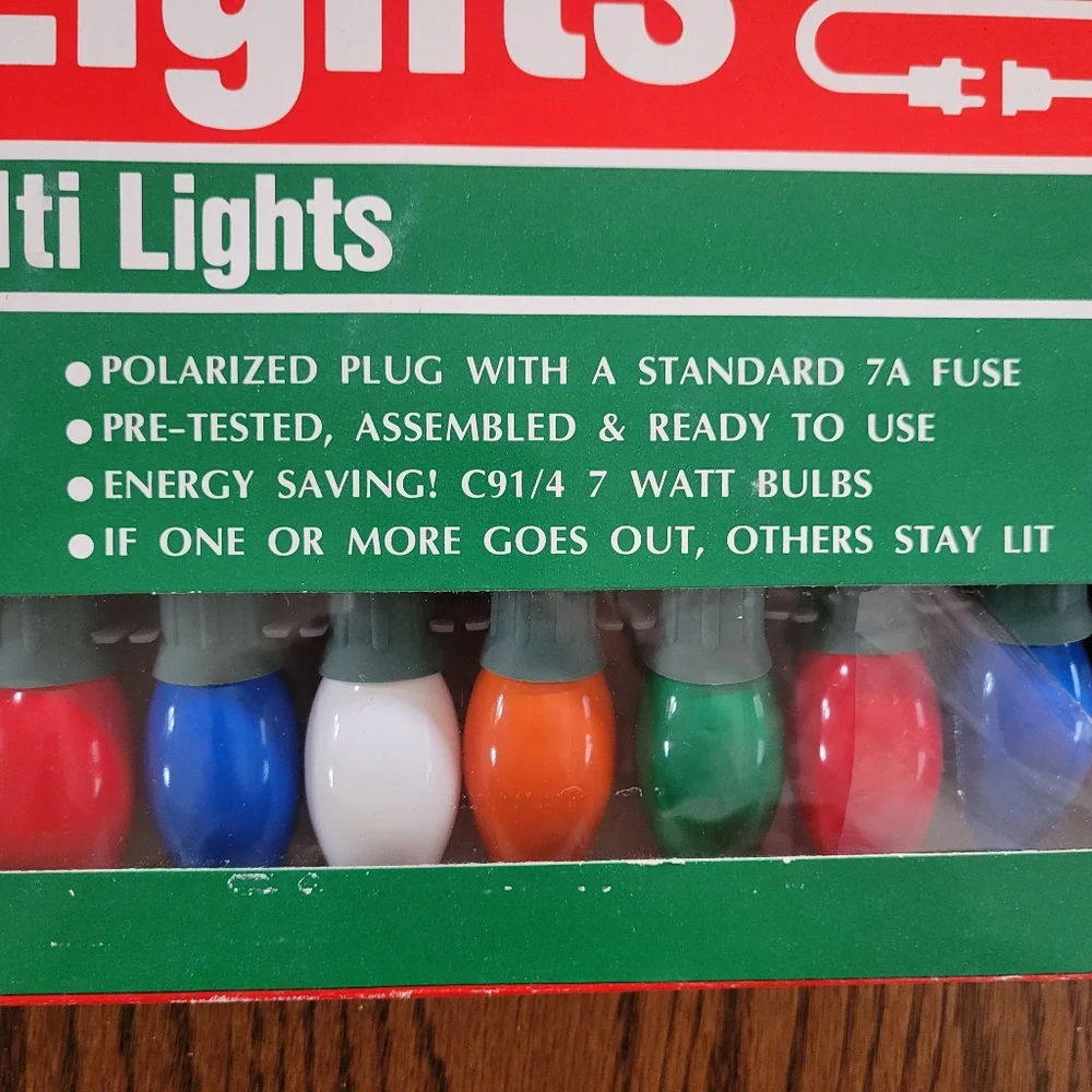 Vintage Outdoor Multi Big Bulb Lights - Great Retro Look ~ NOS in Original Box